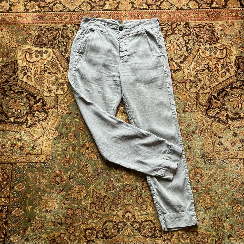 Hannes Roether Silk/Linen Blue-Grey Pants